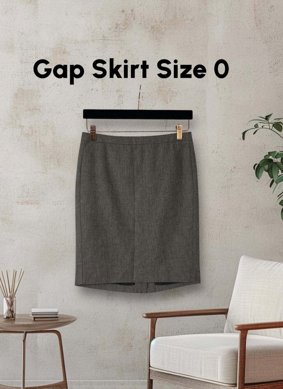 Gap Straight Pencil Skirt Wool Cotton Size 0